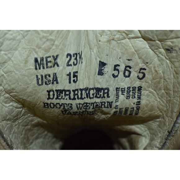 Vazquez Derringer Western Womens Boots Size 6.5 Mex 23.5 Brown Square Toe Cowboy - Picture 12 of 13